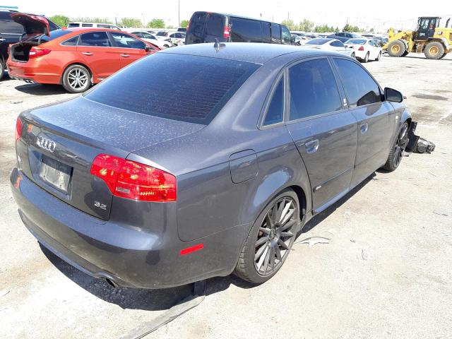 WAUBH78E68A082877 - 2008 AUDI A4 S-LINE GRAY photo 4