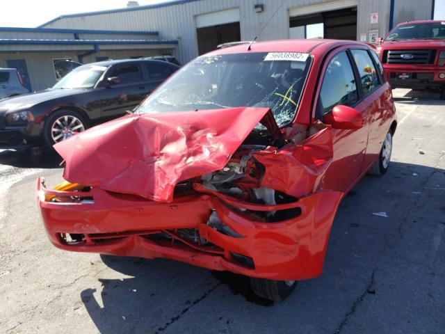 KL1TD66677B695034 - 2007 CHEVROLET AVEO BASE RED photo 2