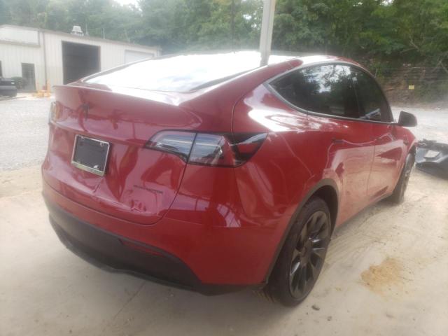 7SAYGDEEXNF454438 - 2022 TESLA MODEL Y RED photo 4