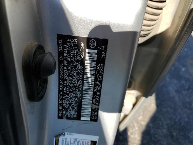JTDBL40E89J019809 - 2009 TOYOTA COROLLA BASE  照片 10