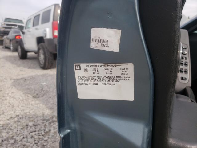 2G2WP552761110655 - 2006 PONTIAC GRAND PRIX ნაცრისფერი ფოტო 10