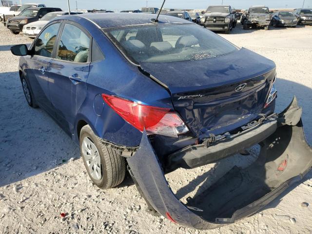 KMHCT4AEXHU287093 - 2017 HYUNDAI ACCENT SE BLUE photo 3