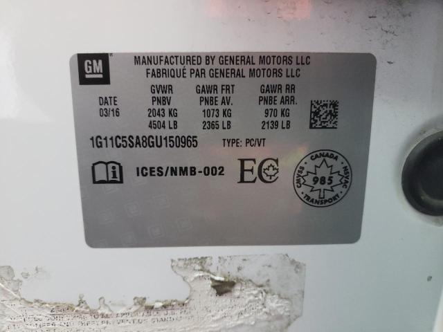 1G11C5SA8GU150965 - 2016 CHEVROLET MALIBU LIM 白色 照片 10