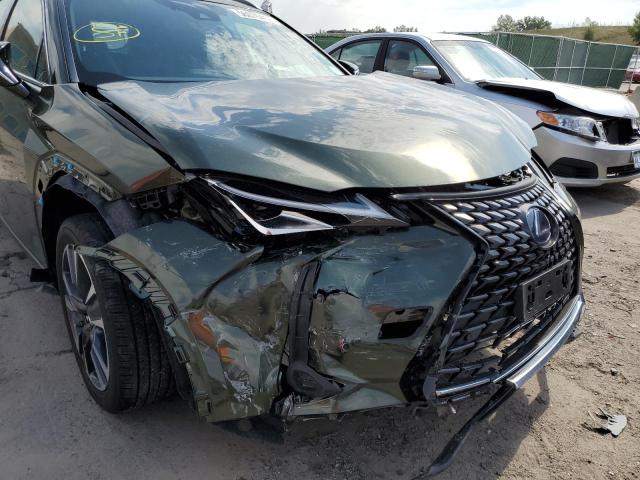 JTHP9JBH2M2042711 - 2021 LEXUS UX 250H GREEN photo 9