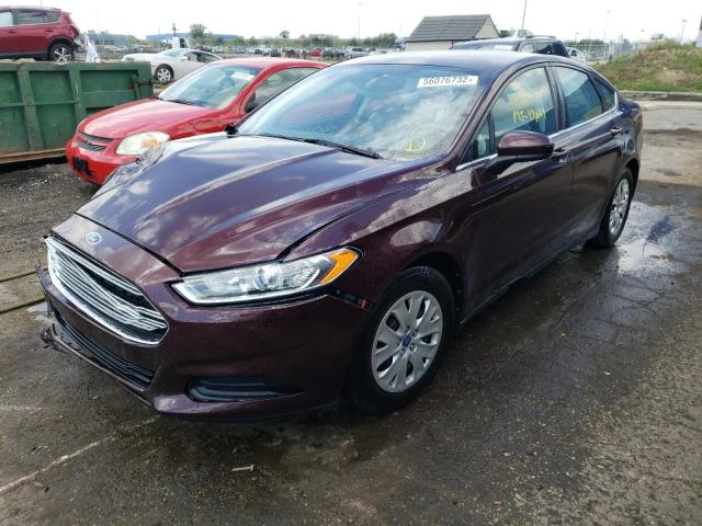 3FA6P0G78DR252180 - 2013 FORD FUSION S MAROON photo 2
