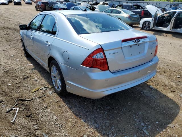 3FAHP0JA2CR347992 - 2012 FORD FUSION SEL SILVER photo 3