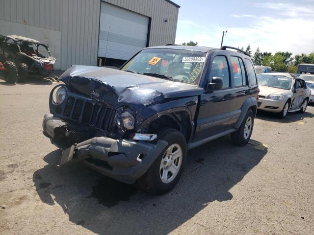 1J4GL48K97W593264 - 2007 JEEP LIBERTY SP BLUE photo 2