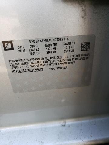 1G11E5SA9GU156493 - 2016 CHEVROLET MALIBU LIM 银色 照片 10