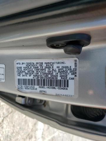 4T1BF30K23U050630 - 2003 TOYOTA CAMRY LE SILVER photo 10