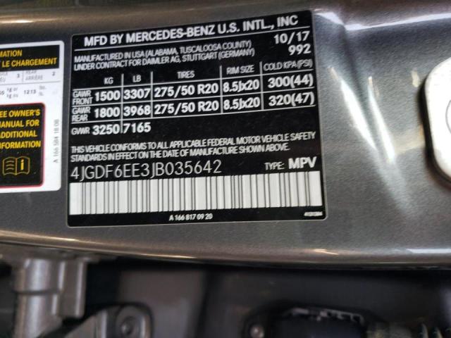 4JGDF6EE3JB035642 - 2018 MERCEDES-BENZ GLS 450 4M CHARCOAL photo 10