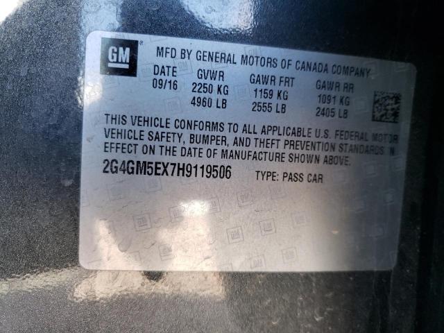 2G4GM5EX7H9119506 - 2017 BUICK REGAL CHARCOAL photo 10