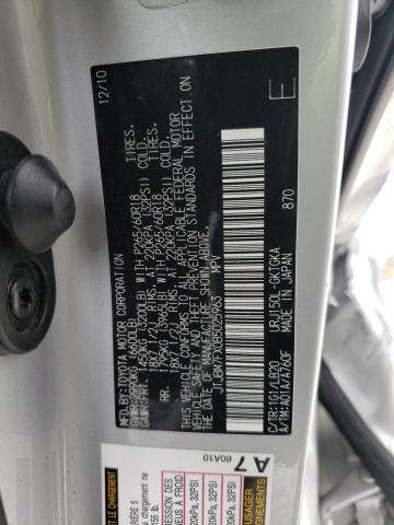 JTJBM7FX0B5025963 - 2011 LEXUS GX 460 SILVER photo 10