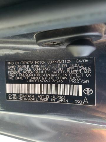 JTKDE167X60136246 - 2006 TOYOTA SCION TC გრაფიტი ფოტო 10