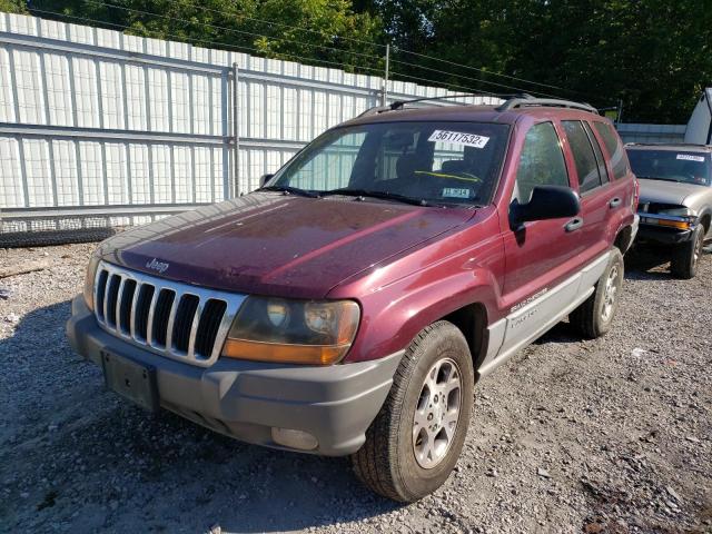 1J4GW58S8XC519221 - 1999 JEEP GRAND CHER BURGUNDY photo 2