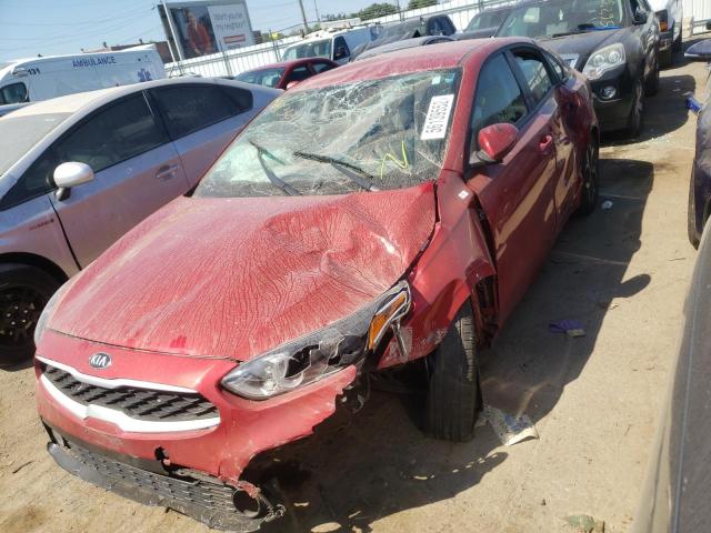 3KPF24AD9KE121875 - 2019 KIA FORTE FE RED photo 2