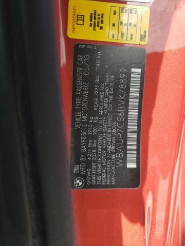 WBAUP7C56BVK78899 - 2011 BMW 128 I RED photo 10