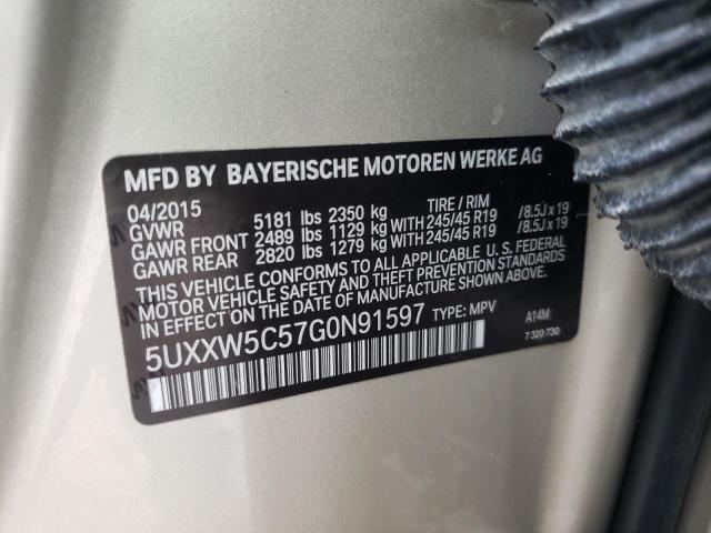 5UXXW5C57G0N91597 - 2016 BMW X4 XDRIVE3 BEIGE photo 10