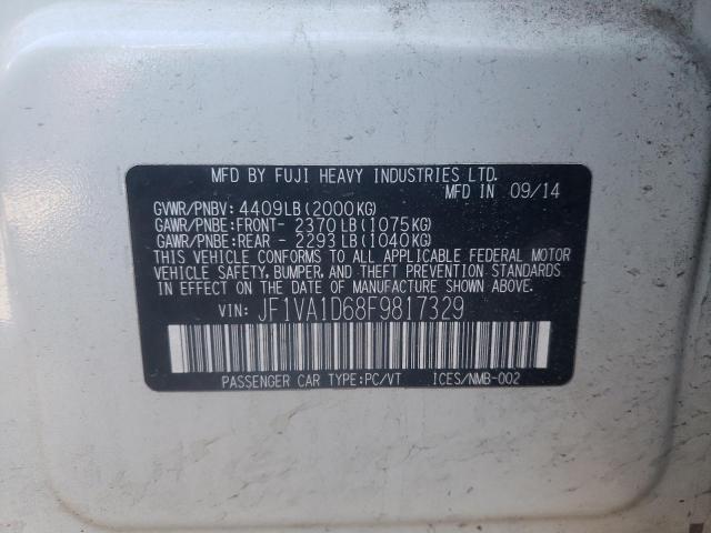 JF1VA1D68F9817329 - 2015 SUBARU WRX PREMIU GRAY photo 10