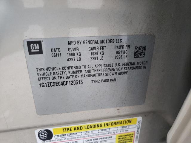 1G1ZC5E04CF120513 - 2012 CHEVROLET MALIBU 1LT 金色 照片 10