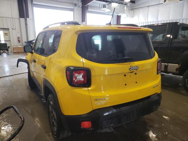 ZACCJBAH0HPE89824 - 2017 JEEP RENEGADE S YELLOW photo 3