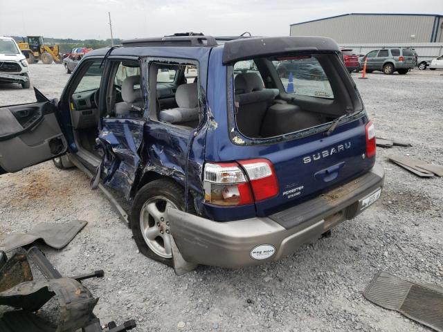 JF1SF655X2H707700 - 2002 SUBARU FORESTER S BLUE photo 3