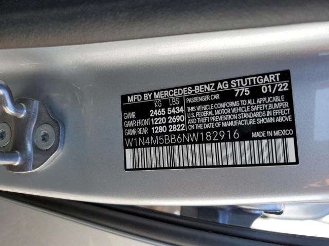 W1N4M5BB6NW182916 - 2022 MERCEDES-BENZ GLB AMG 35 SILVER photo 10