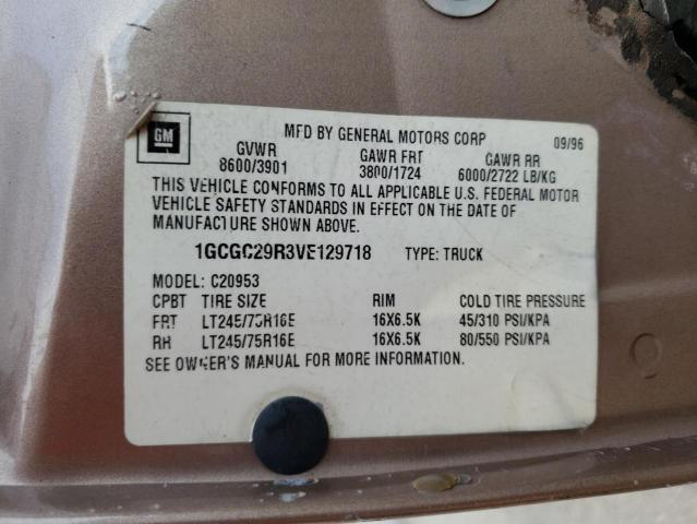 1GCGC29R3VE129718 - 1997 CHEVROLET GMT-400 C2 TAN photo 10