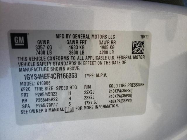 1GYS4HEF4CR166363 - 2012 CADILLAC ESCALADE E SILVER photo 10