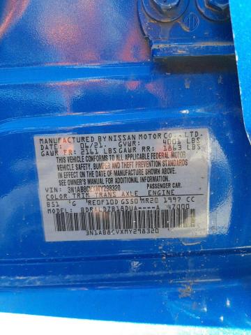 3N1AB8CVXMY298320 - 2021 NISSAN SENTRA SV BLUE photo 10