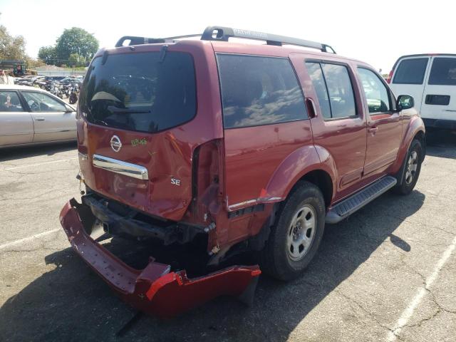 5N1AR18UX5C763958 - 2005 NISSAN PATHFINDER BURGUNDY photo 4