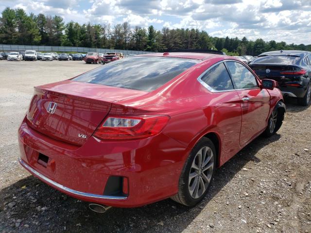 1HGCT2B81DA007186 - 2013 HONDA ACCORD EXL RED photo 4