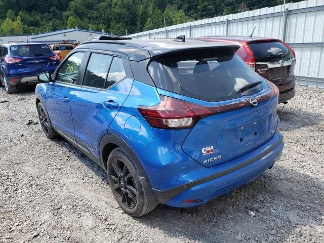 3N1CP5DV3NL498865 - 2022 NISSAN KICKS SR BLUE photo 3