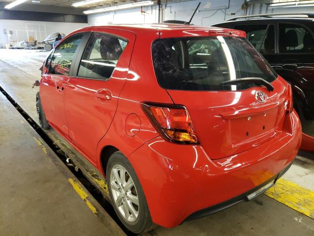 VNKKTUD31FA044207 - 2015 TOYOTA YARIS RED photo 3