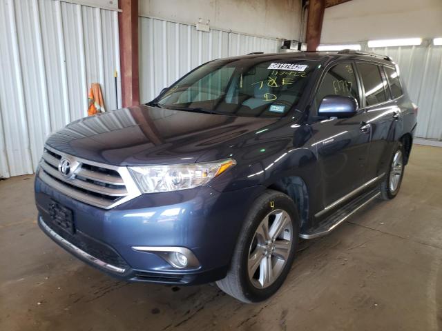 5TDYK3EH6DS117422 - 2013 TOYOTA HIGHLANDER BLUE photo 2