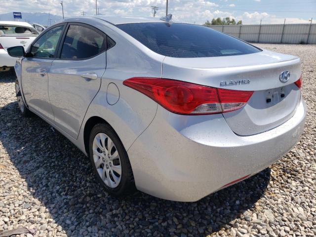 5NPDH4AE1CH063868 - 2012 HYUNDAI ELANTRA SILVER photo 3