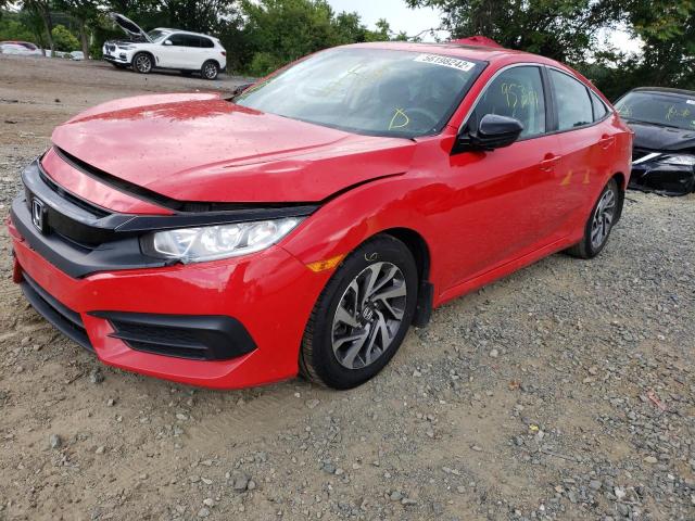 2HGFC2F79JH506054 - 2018 HONDA CIVIC EX RED photo 2