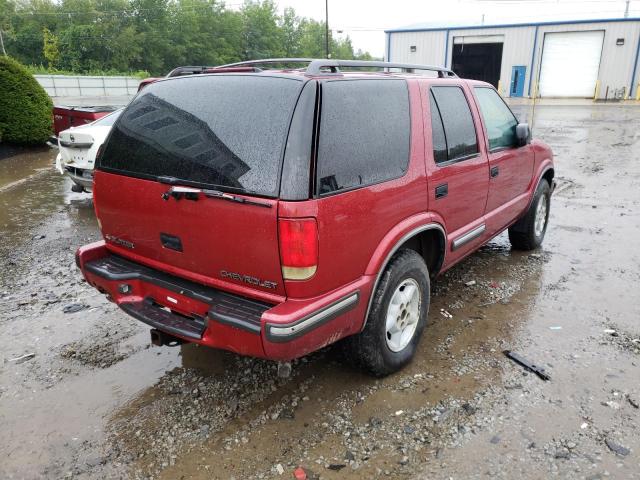 1GNDT13W9W2207134 - 1998 CHEVROLET BLAZER RED photo 4