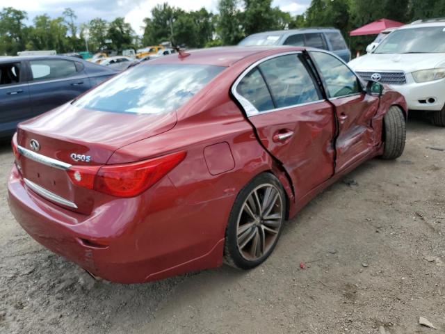 JN1AV7AR6EM701852 - 2014 INFINITI Q50 HYBRID RED photo 4