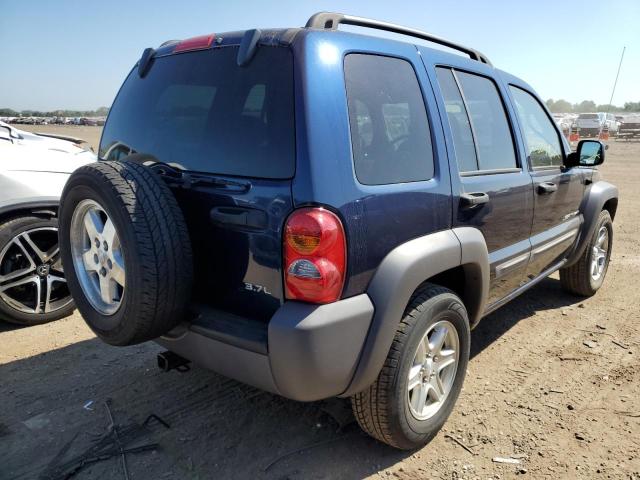 1J4GL48K13W586688 - 2003 JEEP LIBERTY SP BLUE photo 4