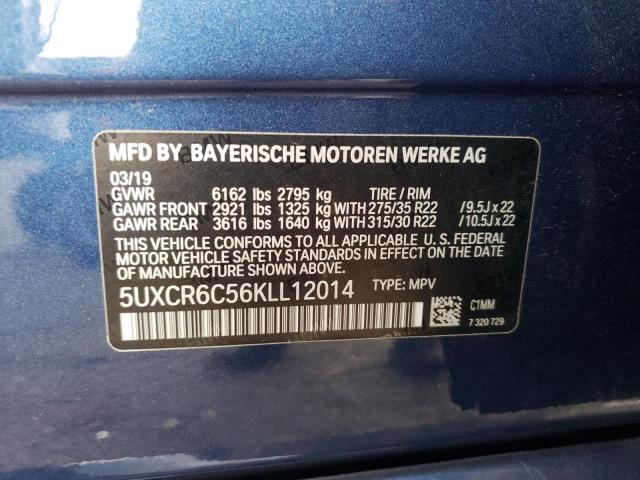 5UXCR6C56KLL12014 - 2019 BMW X5 XDRIVE4 Blau Foto 10