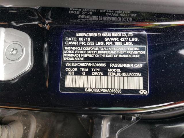 SJKCH5CP6HA016895 - 2017 INFINITI QX30 BASE BLACK photo 10