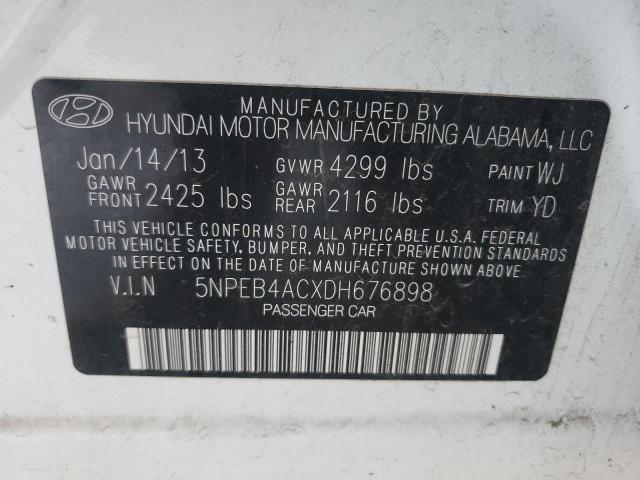 5NPEB4ACXDH676898 - 2013 HYUNDAI SONATA GLS  photo 10