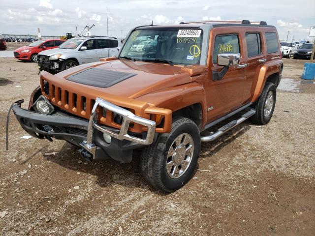 5GTDN13E178180531 - 2007 HUMMER H3 ORANGE photo 2