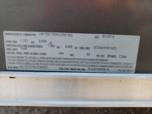 56JTE1219LA168257 - 2020 UNIT UTILITY TR ნაცრისფერი ფოტო 10