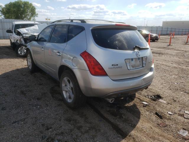 JN8AZ08W94W326177 - 2004 NISSAN MURANO SL SILVER photo 3