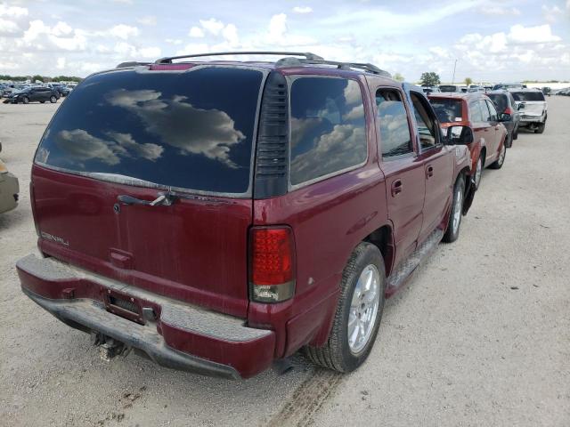 1GKEK63U85J163387 - 2005 GMC YUKON DENA BURGUNDY photo 4