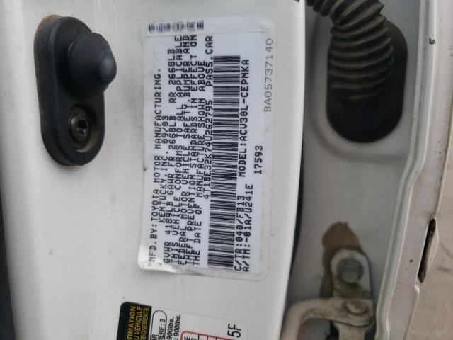 4T1BE32K74U262795 - 2004 TOYOTA CAMRY LE  photo 10