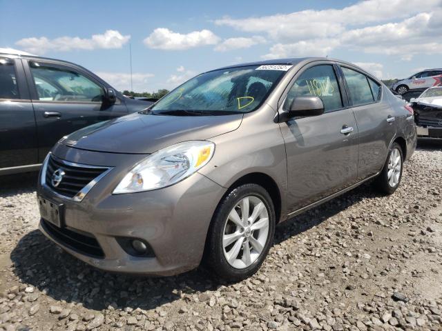 3N1CN7AP3EL854416 - 2014 NISSAN VERSA GRAY photo 2