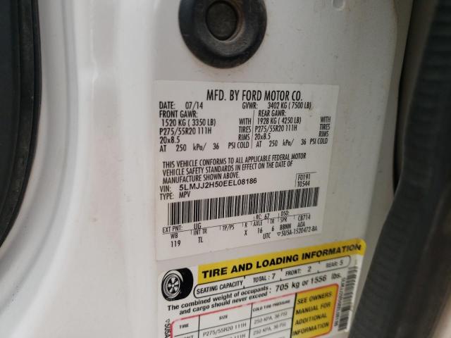 5LMJJ2H50EEL08186 - 2014 LINCOLN NAVIGATOR 白色 照片 10