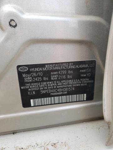 5NPEB4AC4BH081574 - 2011 HYUNDAI SONATA GLS TAN photo 10